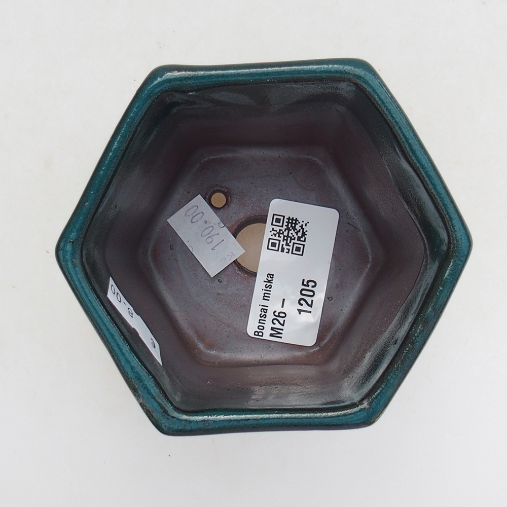 Bonsaischaal van keramiek 9 x 9 x 8 cm, groen