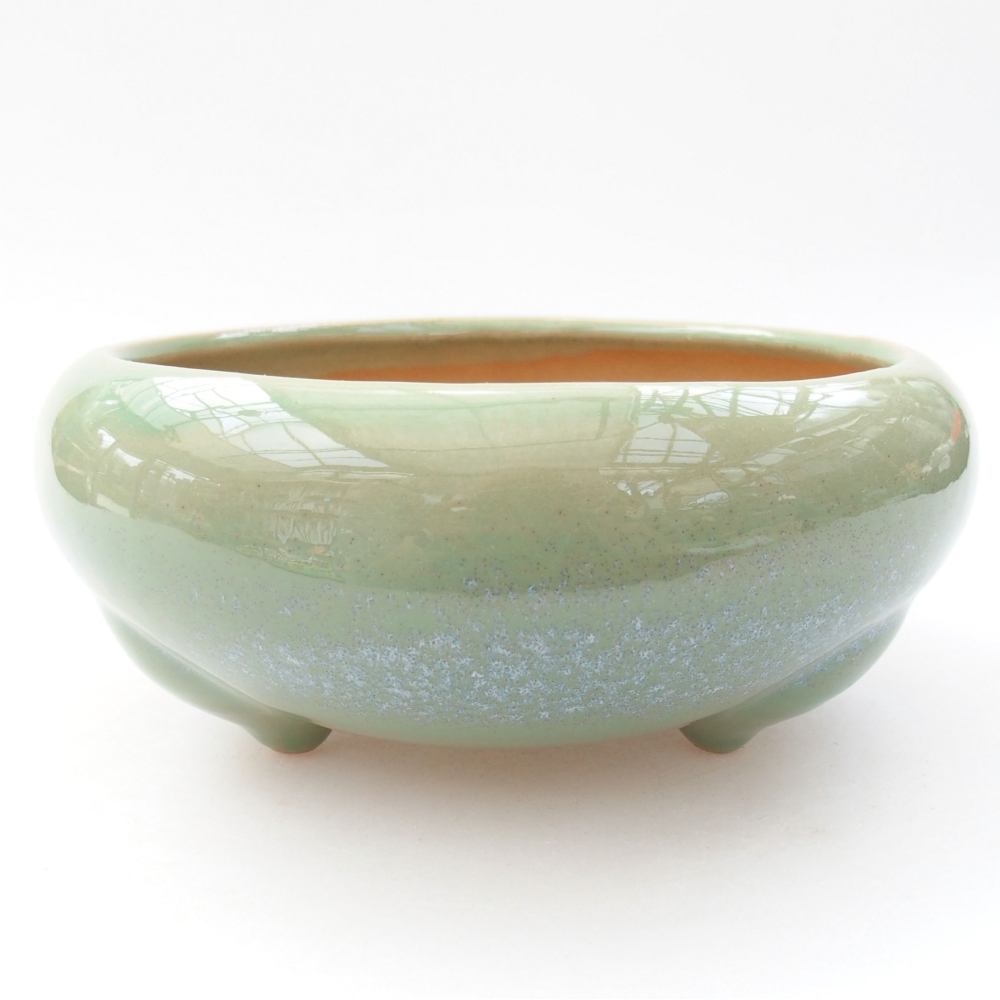 Bonsaischaal van keramiek 22 x 17 x 5 cm, groen