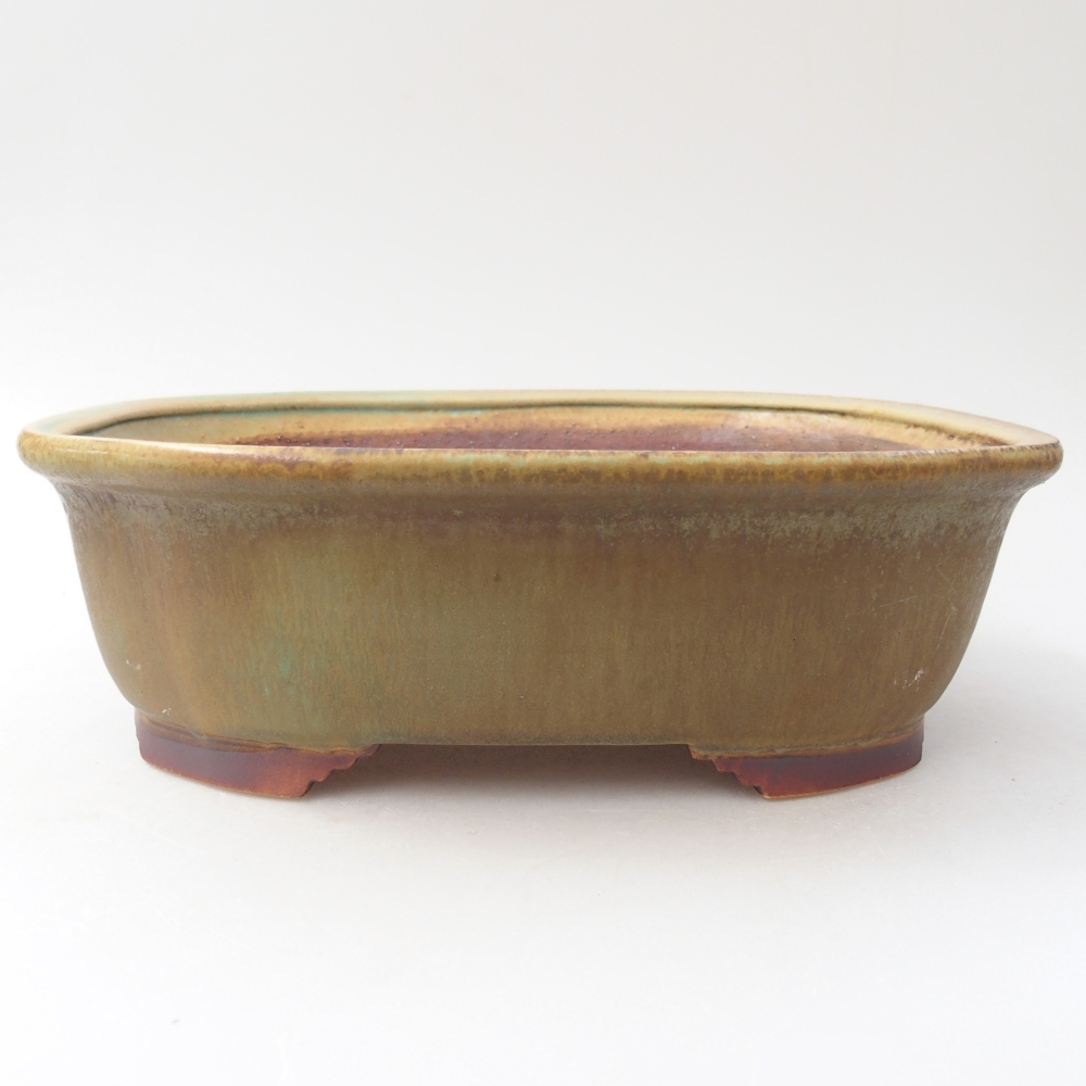 Bonsaischaal van keramiek 25 x 21 x 8 cm, groen
