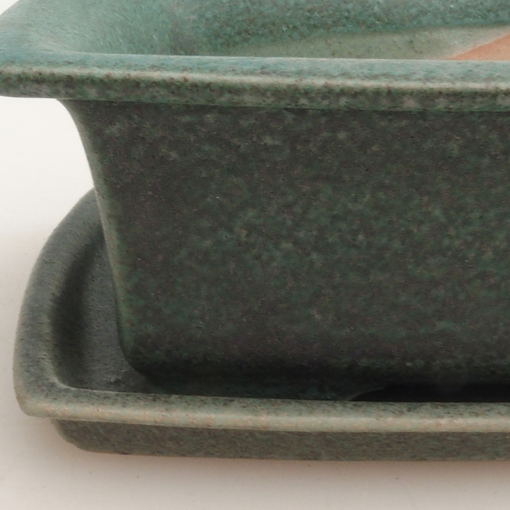 Bonsai kom + schotel H11 - 11,5 x 10 x 4 cm - groen