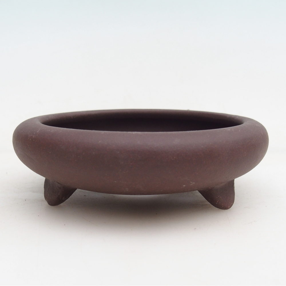 Bonsaischaal van keramiek 11,5 x 11,5 x 4 cm, bruin