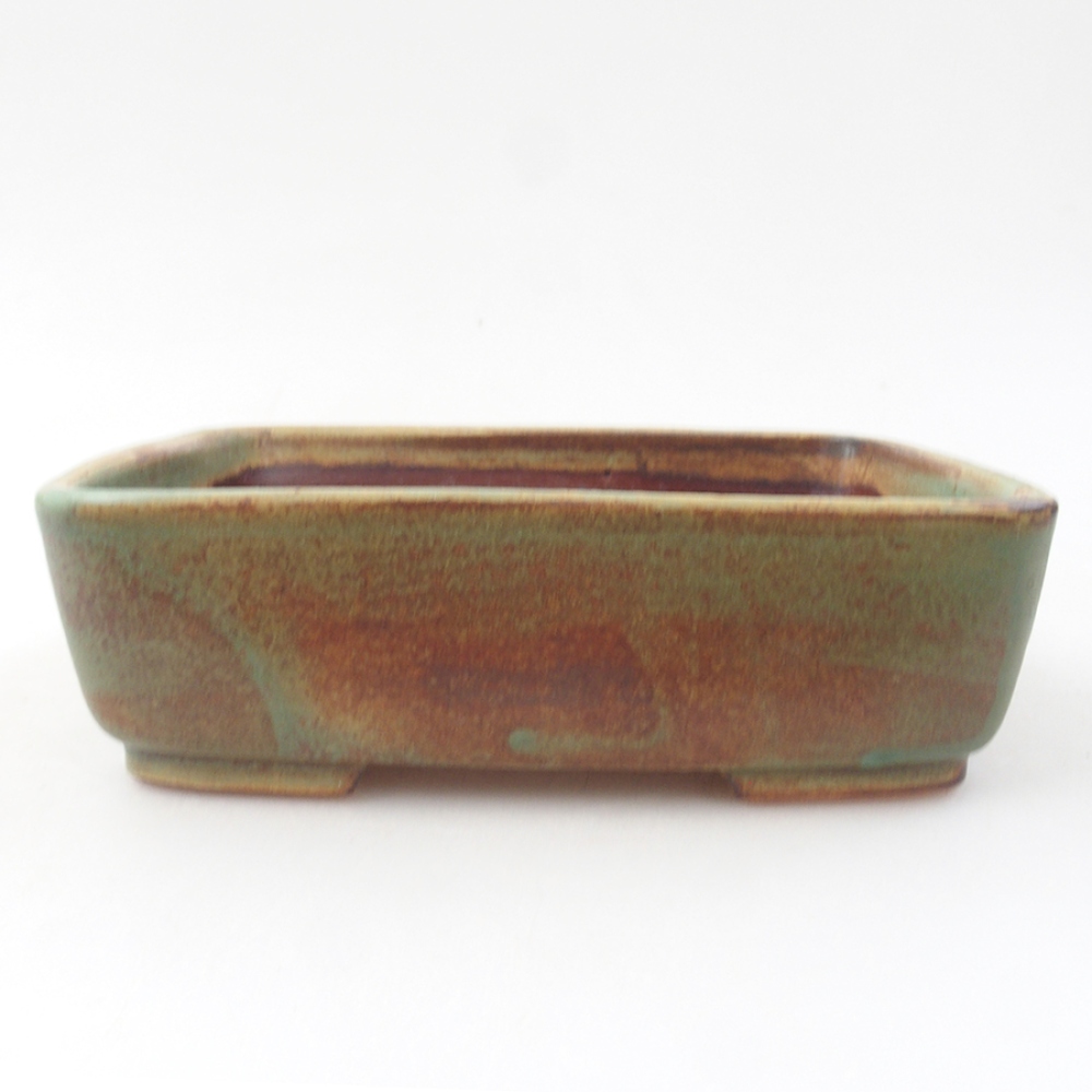 Bonsaischaal van keramiek 15 x 12 x 4,5 cm, groen