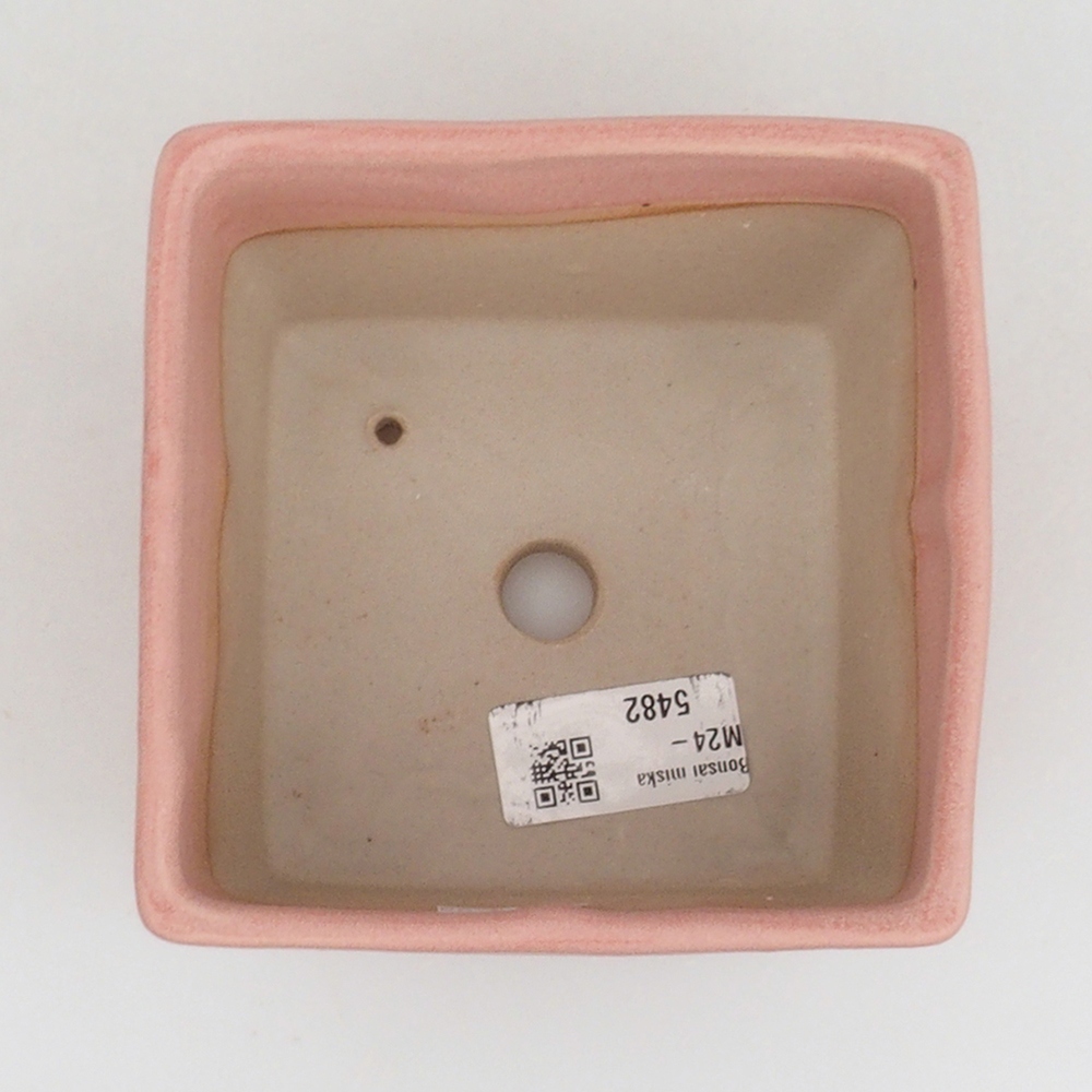 Bonsaischaal van keramiek 11 x 11 x 8,5 cm, roze