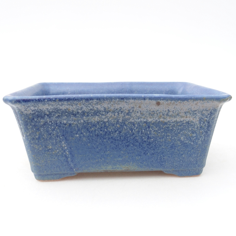 Bonsaischaal van keramiek 13,5 x 10 x 5,5 cm, kleur blauw