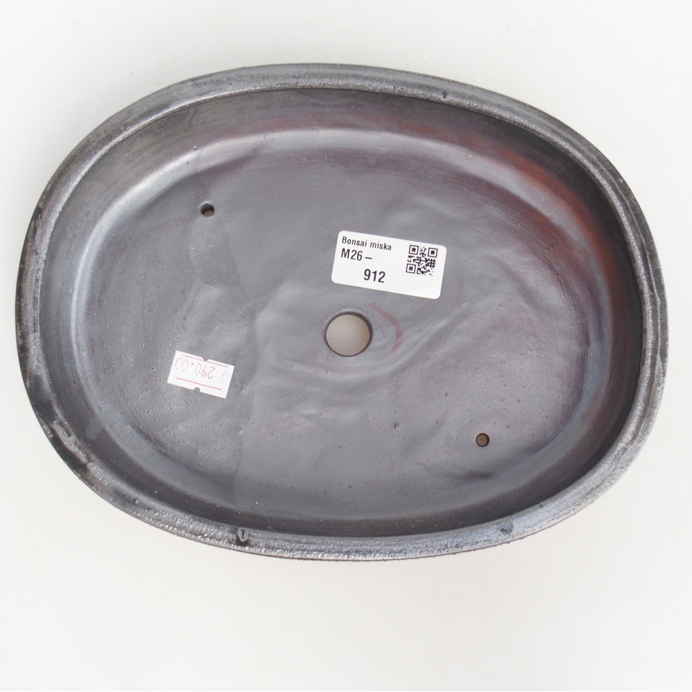 Bonsaischaal van keramiek 22 x 17 x 4 cm, zwart