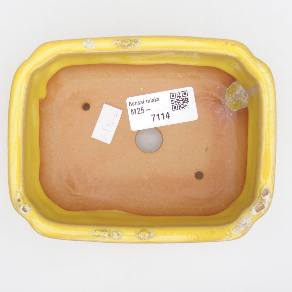 Bonsaischaal van keramiek 26 x 26 x 8 cm, kleur rood