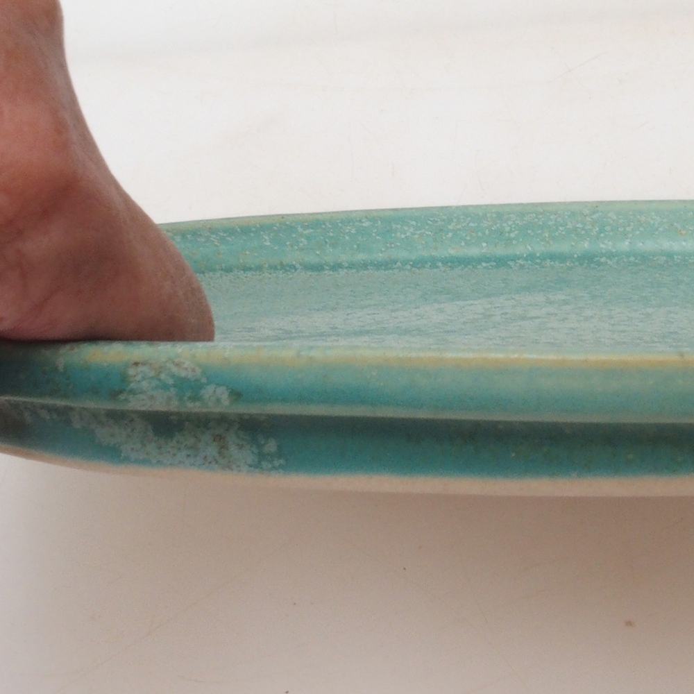 Bonsai ovaal schoteltje M - 22,5 x 18 x 1,5 cm - groen