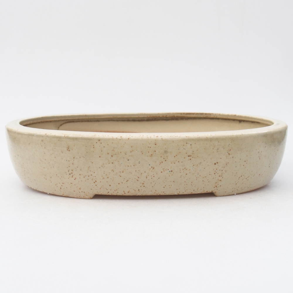 Bonsaischaal van keramiek 27 x 21 x 5,5 cm, kleur beige