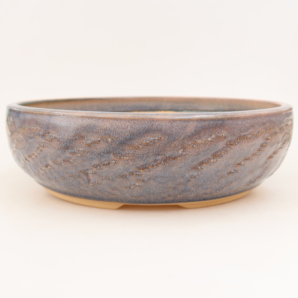 Keramische bonsaipot 31 x 31 x 9 cm, kleur: blauw