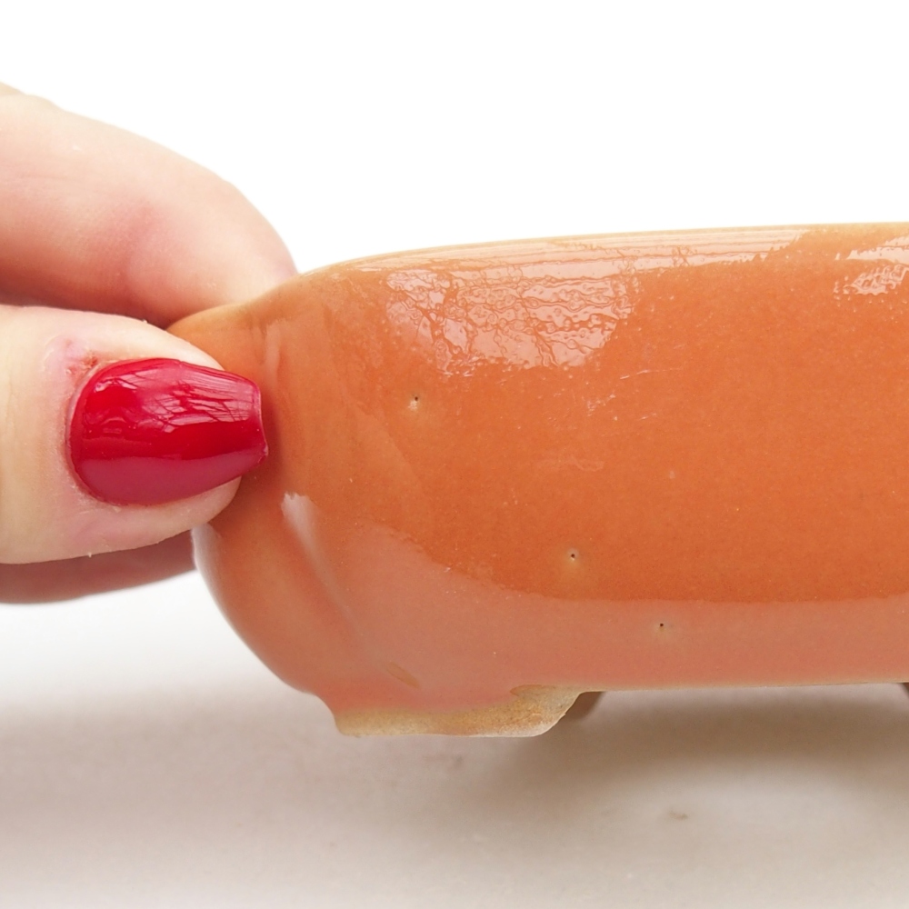 Bonsaischaal van keramiek 26 x 26 x 8 cm, kleur rood