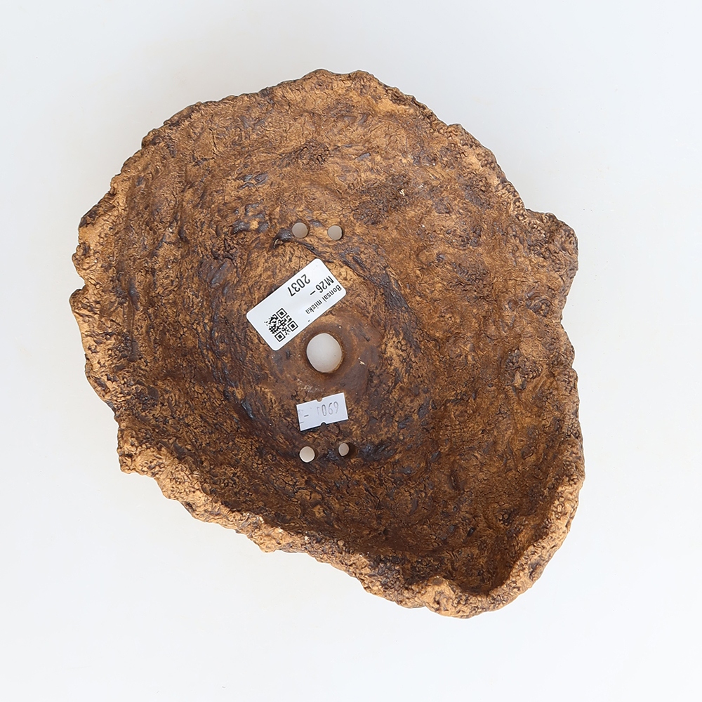Keramische schaal 19,5 x 16 x 13 cm, kleur bruin