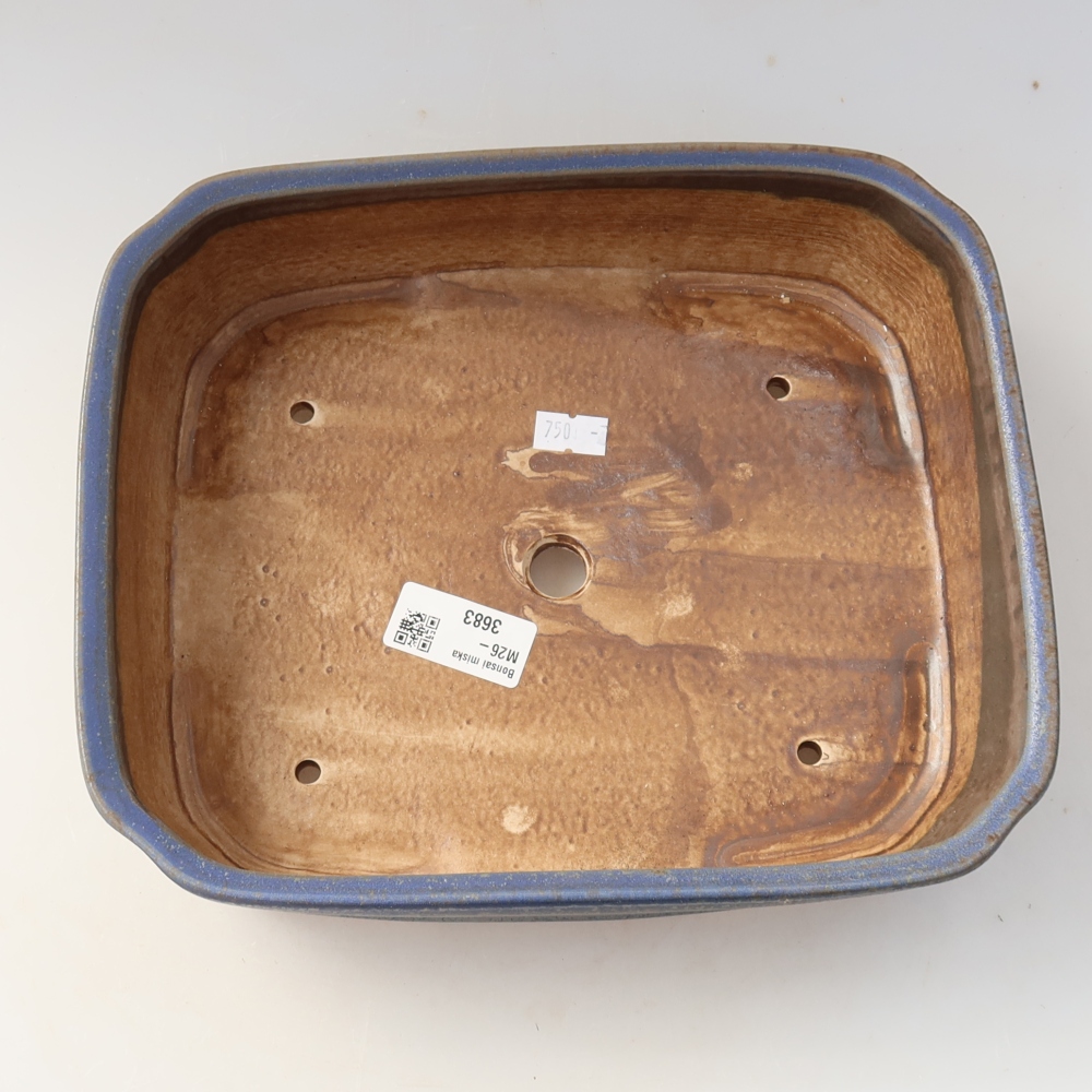 Keramische bonsaischaal 25 x 21 x 6,5 cm, kleur: blauw