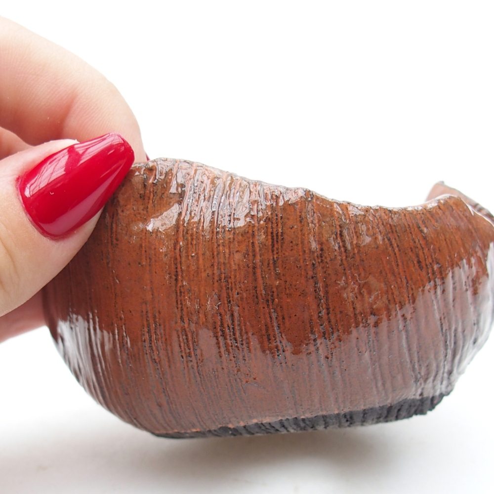 Schelp van keramiek 8 x 8 x 5 cm , kleur oranje