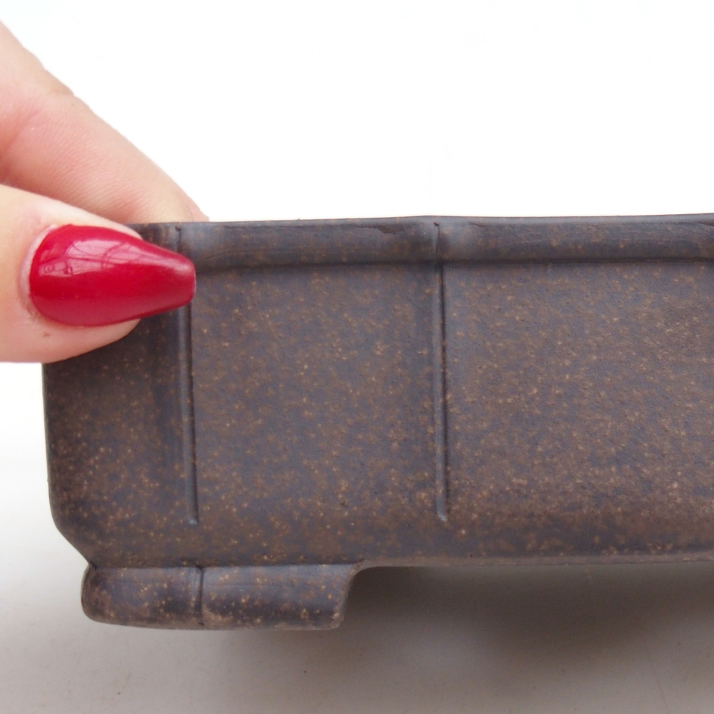 Bonsaischaal van keramiek 15 x 10,5 x 5 cm, kleur okerbruin