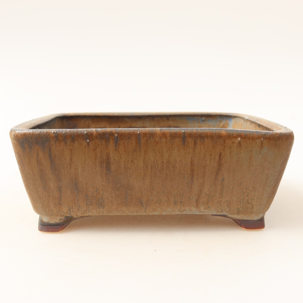 Keramische bonsaipot 13,5 x 11 x 5 cm, kleur bruin