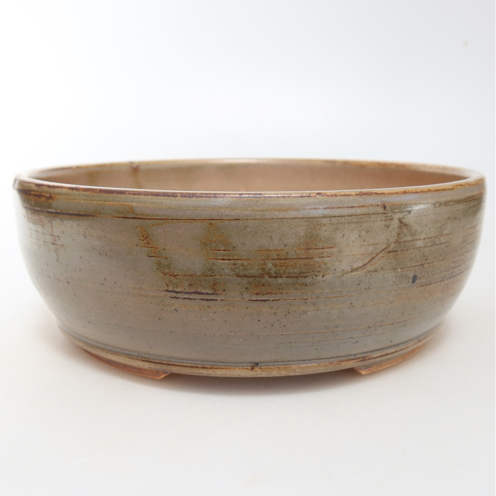 Keramische bonsaipot 19 x 19 x 7 cm, kleur grijs