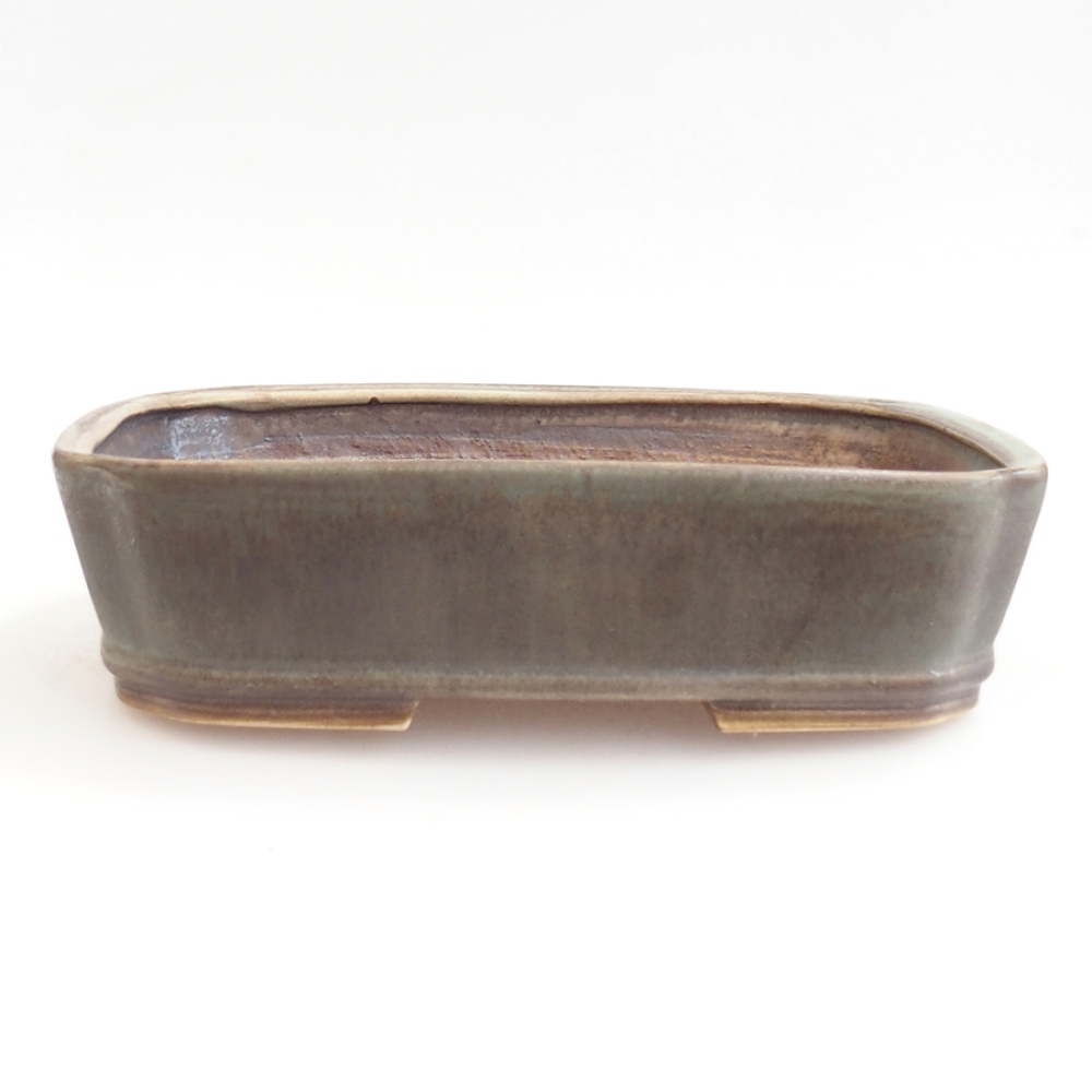 Bonsaischaal van keramiek 24 x 20,5 x 6 cm, groen