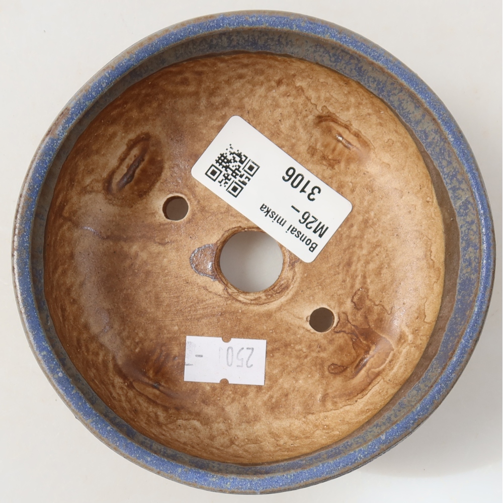 Keramische bonsaipot 10,5 x 10,5 x 4 cm, kleur: blauw