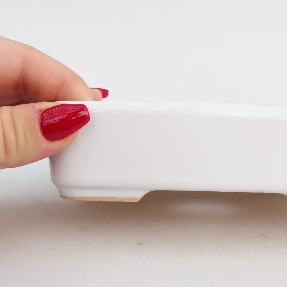 Bonsaischaal van keramiek 26 x 26 x 8 cm, kleur rood