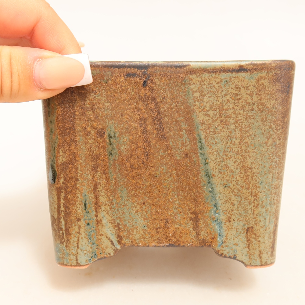 Keramische bonsaipot 10 x 10 x 8,5 cm, kleur bruin