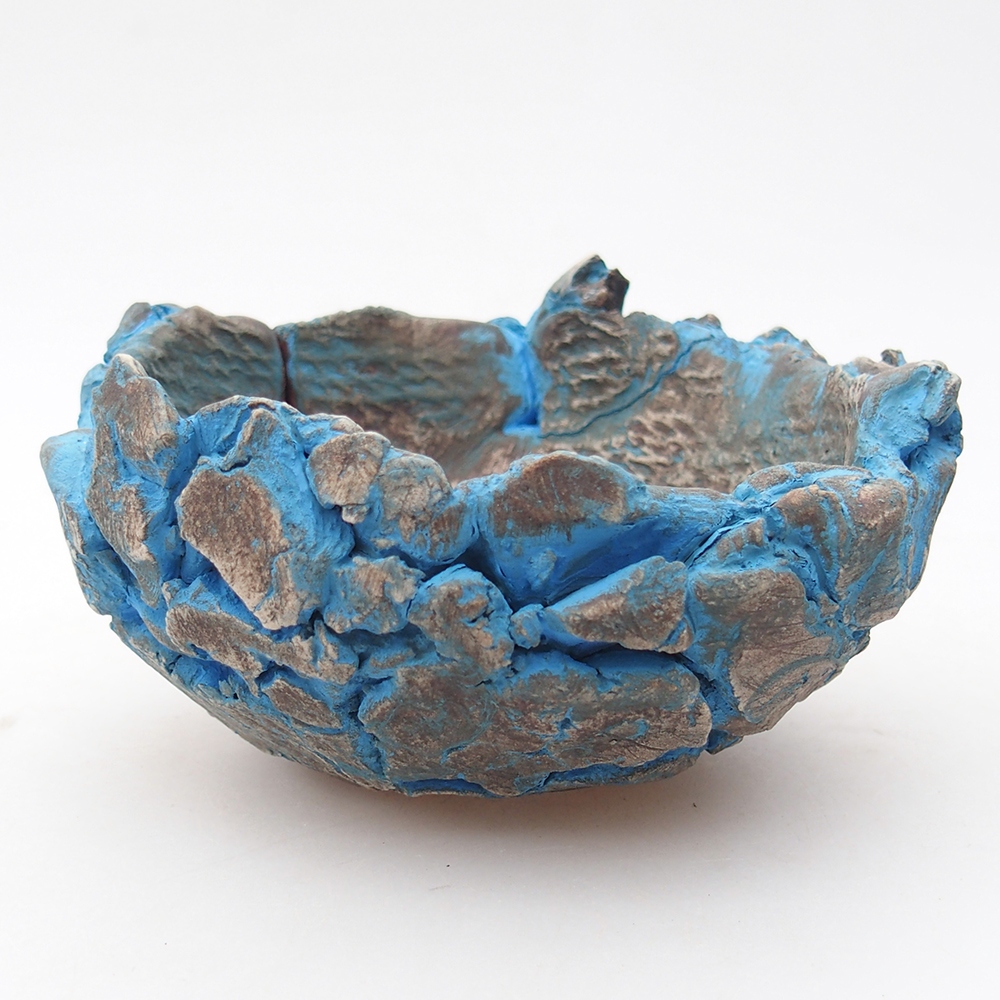 Keramisch Schelp 11 x 11 x 7 cm , kleur blauw
