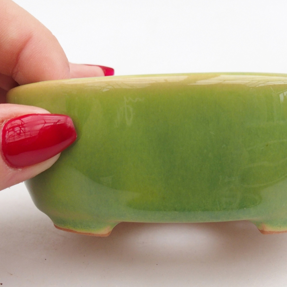 Bonsaischaal van keramiek 26 x 26 x 8 cm, kleur rood