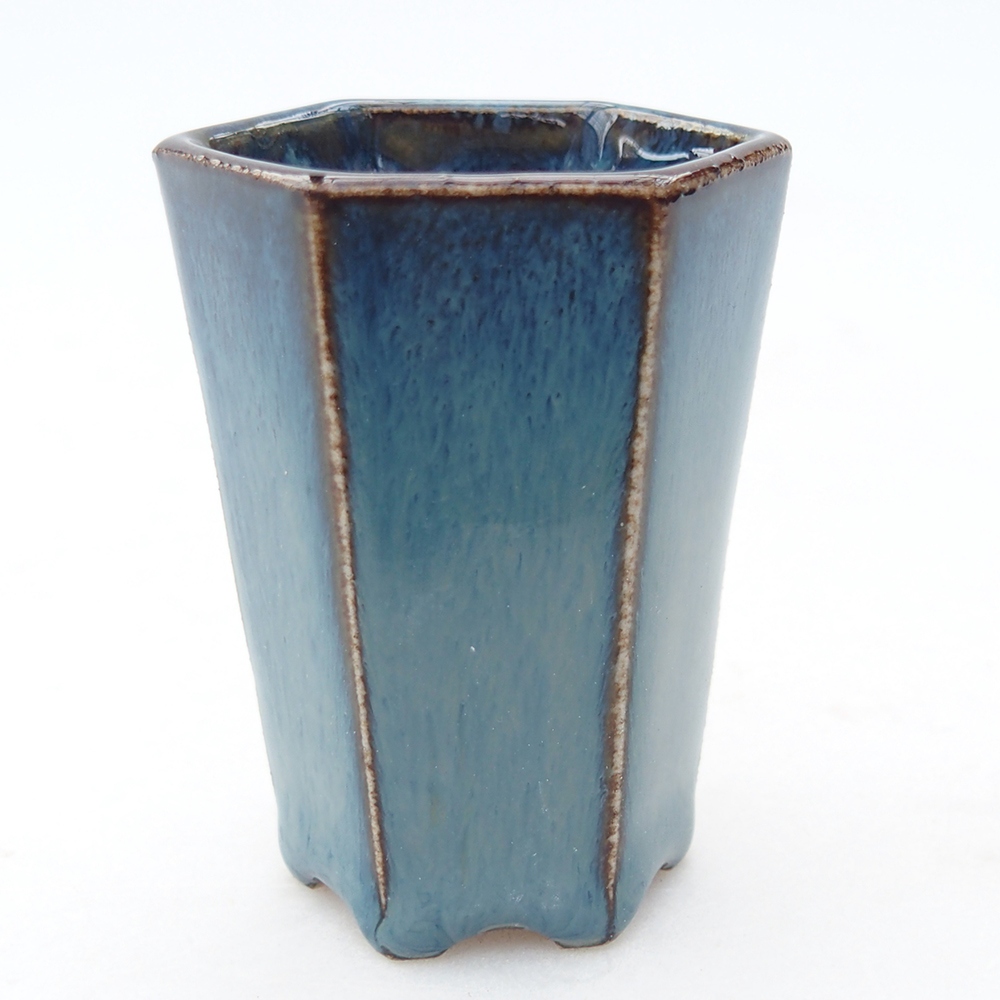 Mini bonsaischaal 4 x 3,5 x 5,5 cm, kleur blauw