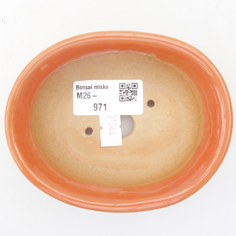 Bonsaischaal van keramiek 11 x 8,5 x 4 cm, oranje