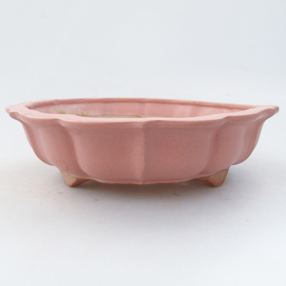 Bonsaischaal van keramiek 26 x 26 x 8 cm, kleur rood