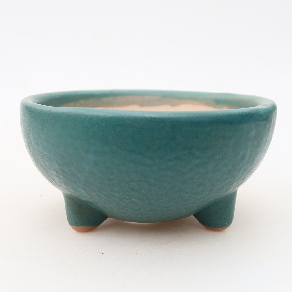 Keramische bonsaipot 10 x 10 x 5 cm, kleur: blauw