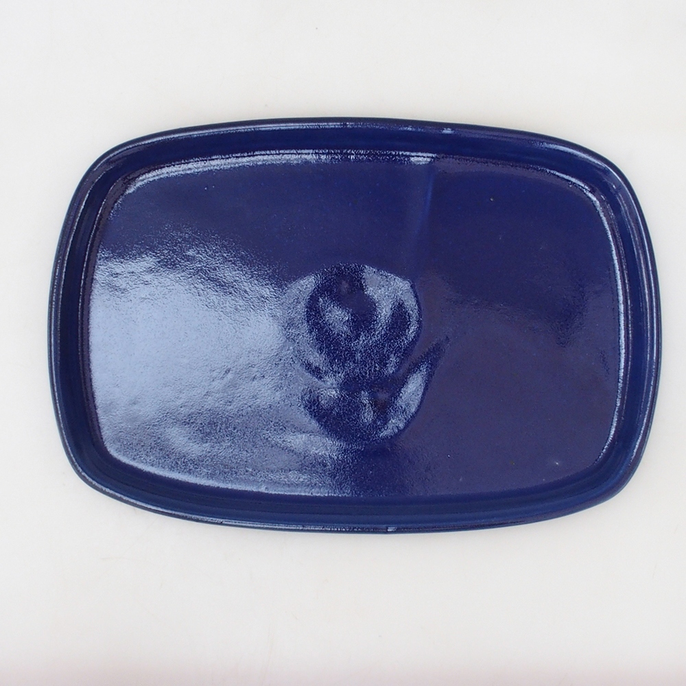 Keramische kom H10 - 34 x 23,5 x 1,5 cm - blauw