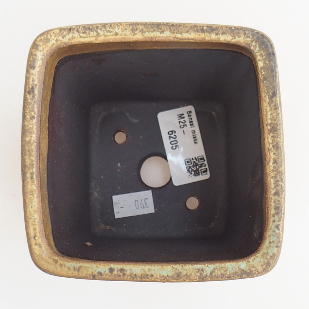 Bonsaischaal van keramiek 10 x 10 x 12 cm, bruin