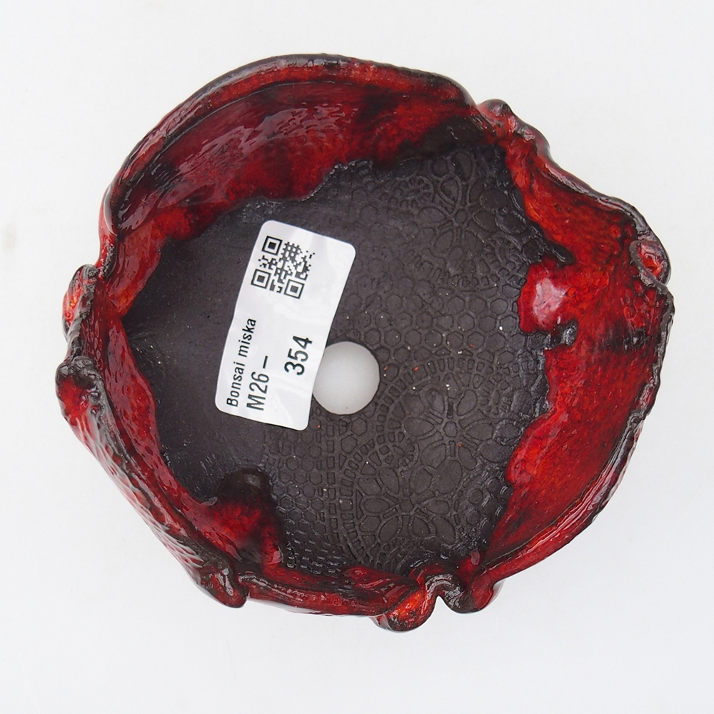 Schelp van keramiek 10 x 10 x 7 cm , kleur rood