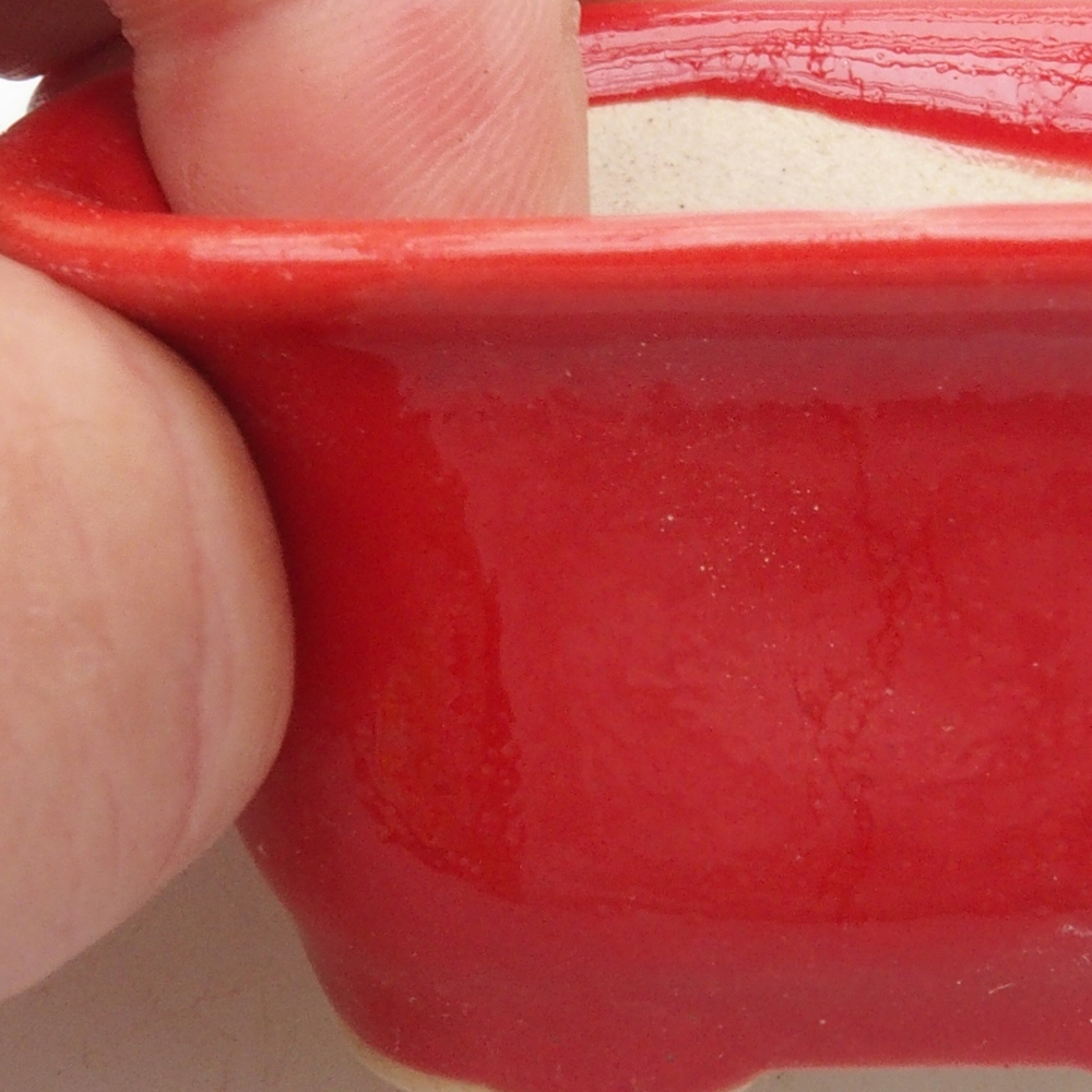 Mini bonsaischaal 5,5 x 4,5 x 3 cm, kleur rood