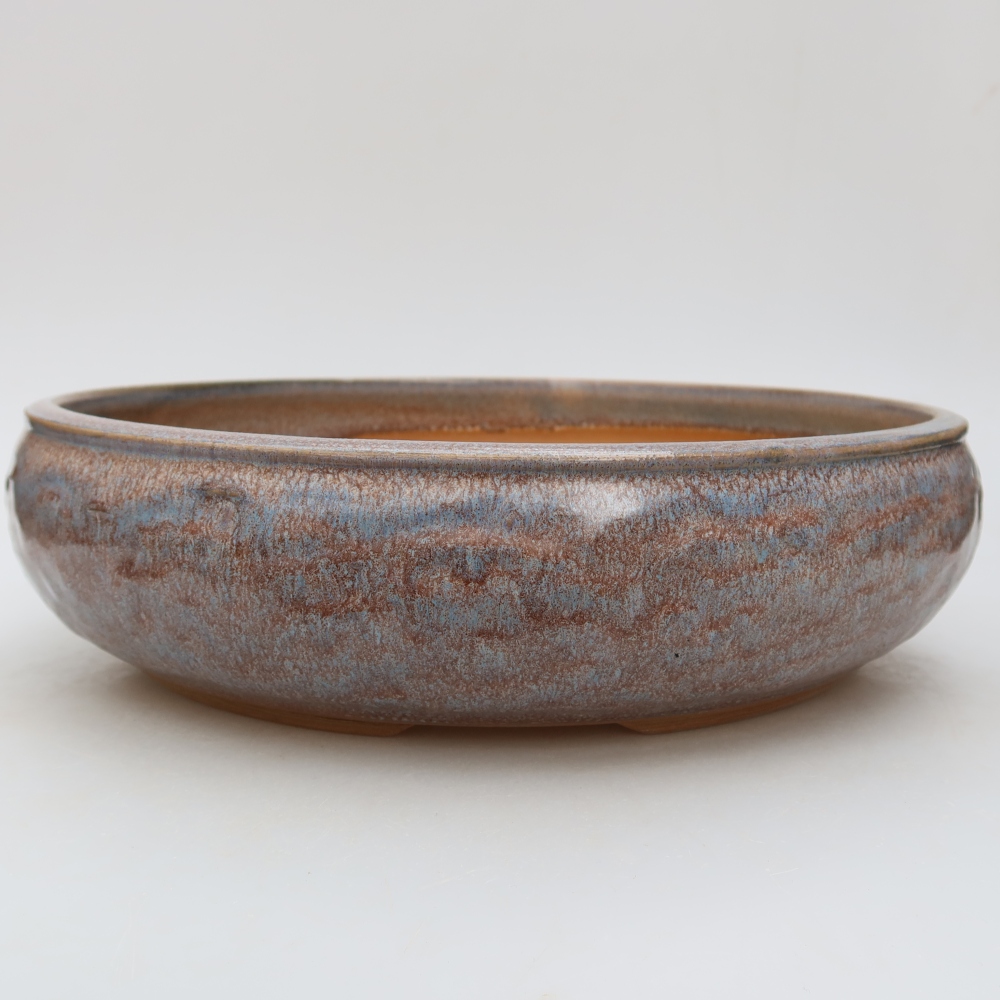 Keramische bonsaischaal 27,5 x 27,5 x 7 cm, kleur: blauw