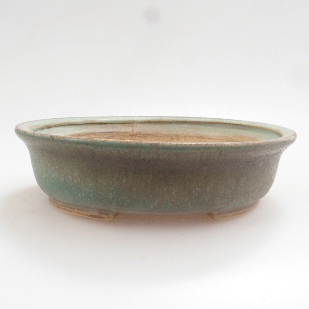 Bonsaischaal van keramiek 10 x 8,5 x 4 cm, bruin