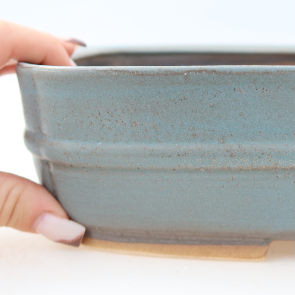 Keramische bonsaipot 29 x 23 x 7 cm, kleur: blauw