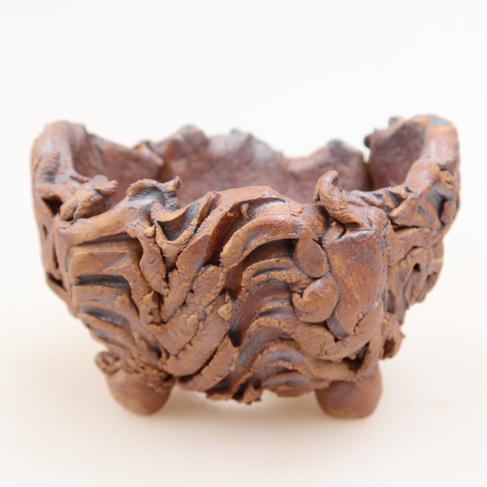 Keramisch Schelp 9 x 8,5 x 6 cm , kleur bruin