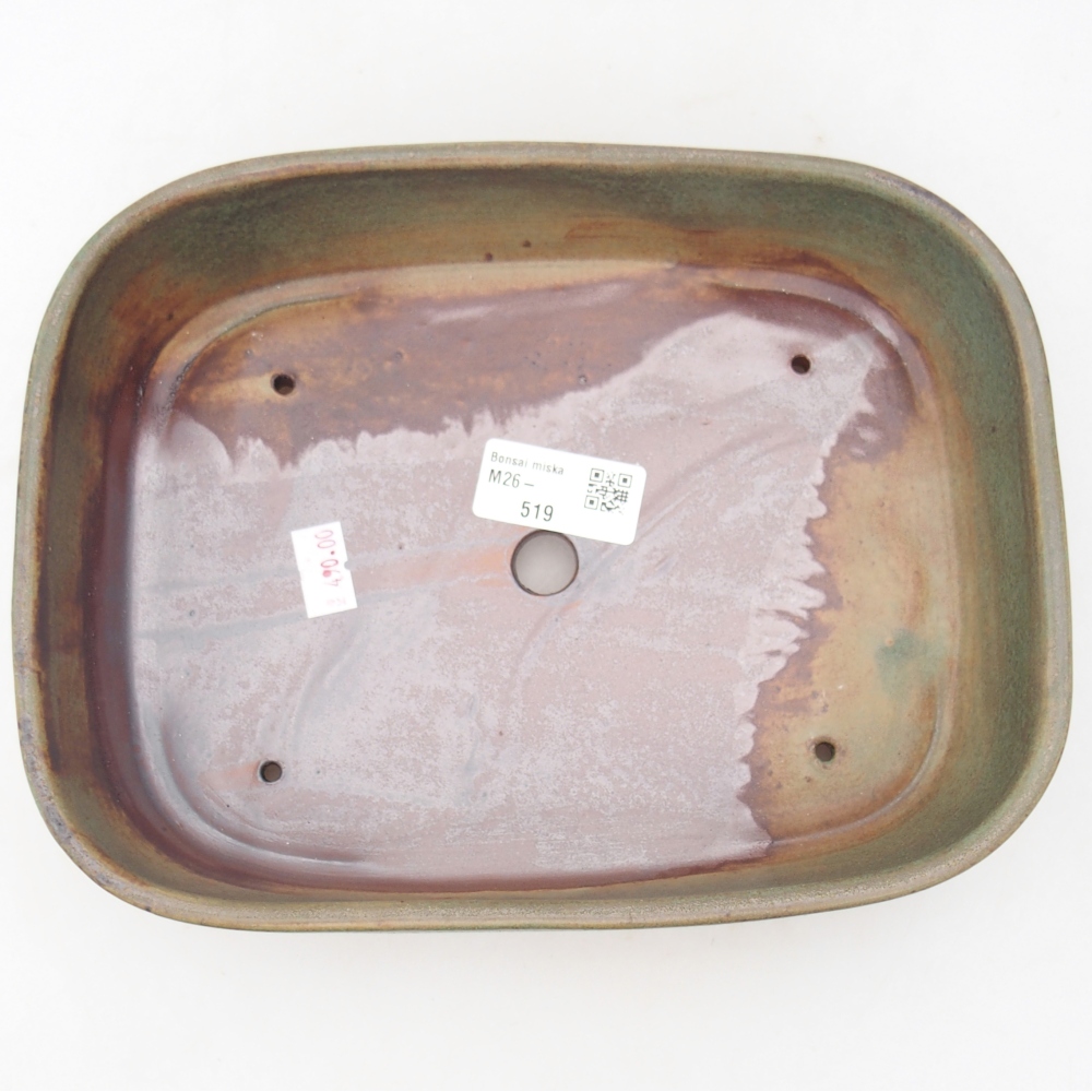Bonsaischaal van keramiek 22,5 x 17 x 6 cm, groen