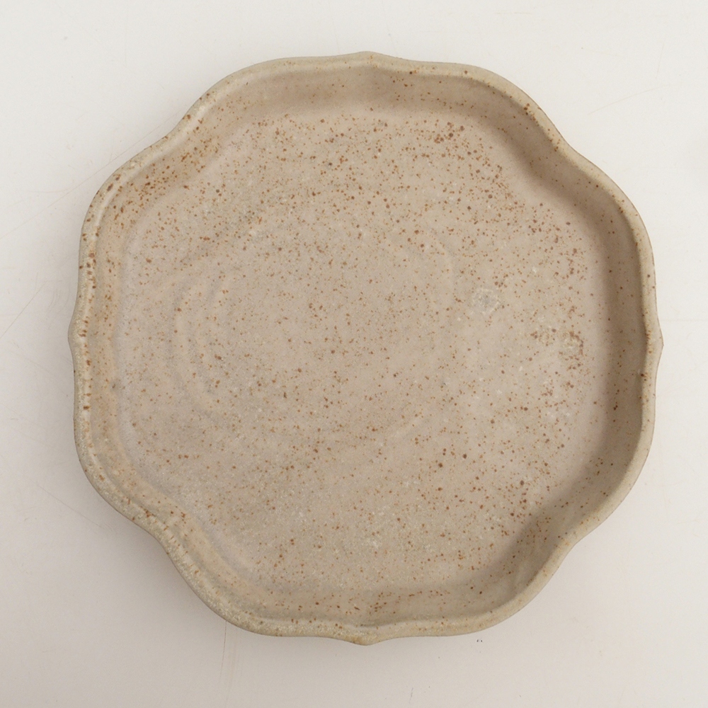 Bonsai kom + schotel H06 - 14,5 x 14,5 x 5 cm - beige