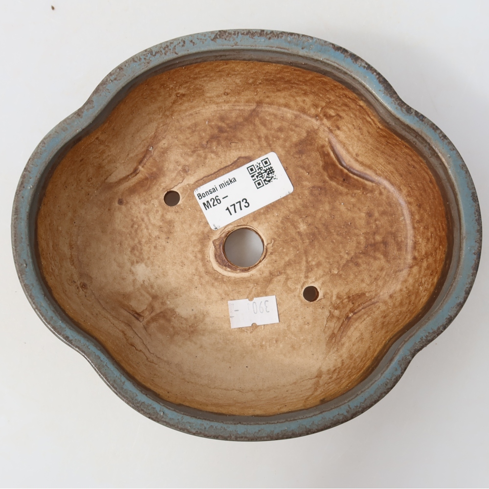 Keramische bonsaipot 17,5 x 15,5 x 5,5 cm, kleur: blauw