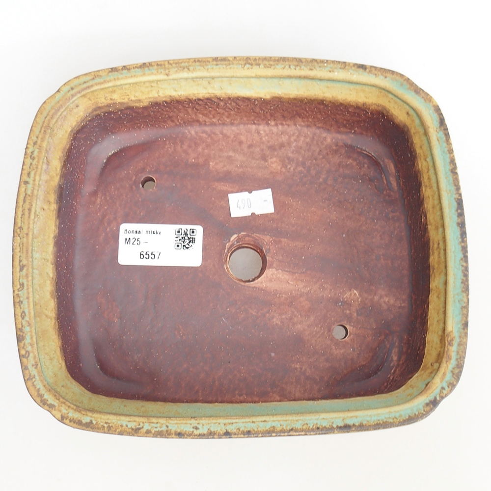 Bonsaischaal van keramiek 20 x 17 x 6 cm, groen