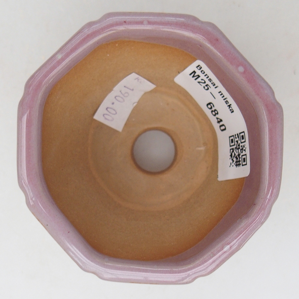 Bonsaischaal van keramiek 7,5 x 7,5 x 6 cm, roze