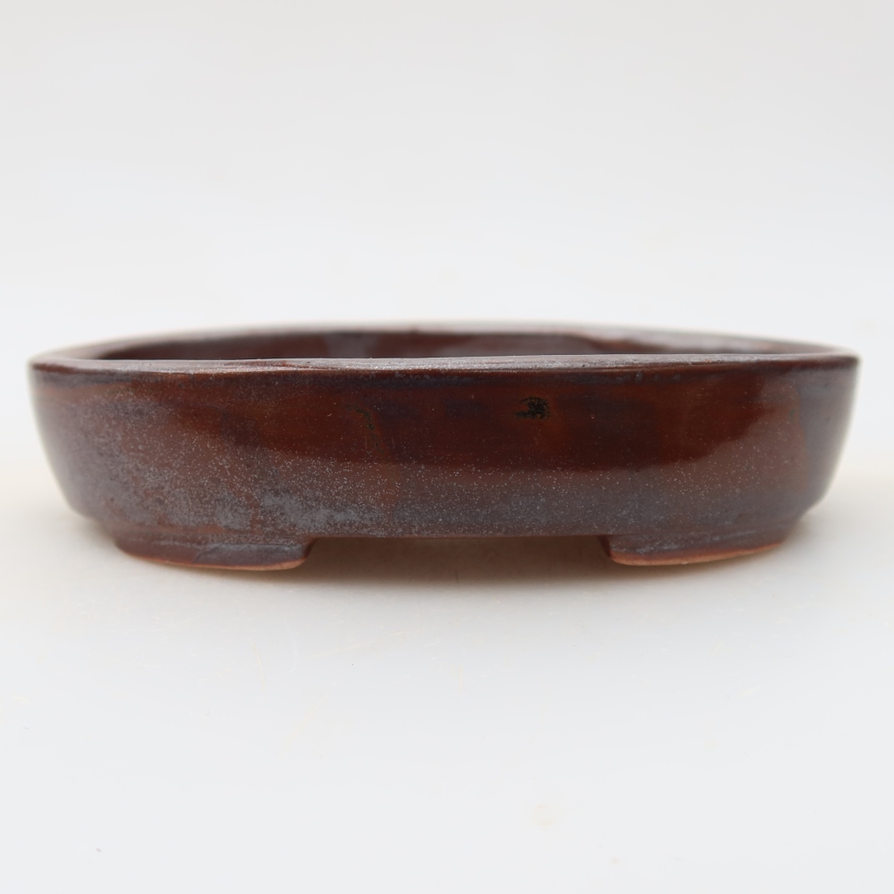 Bonsaischaal van keramiek 12 x 9,5 x 2,5 cm, bruin