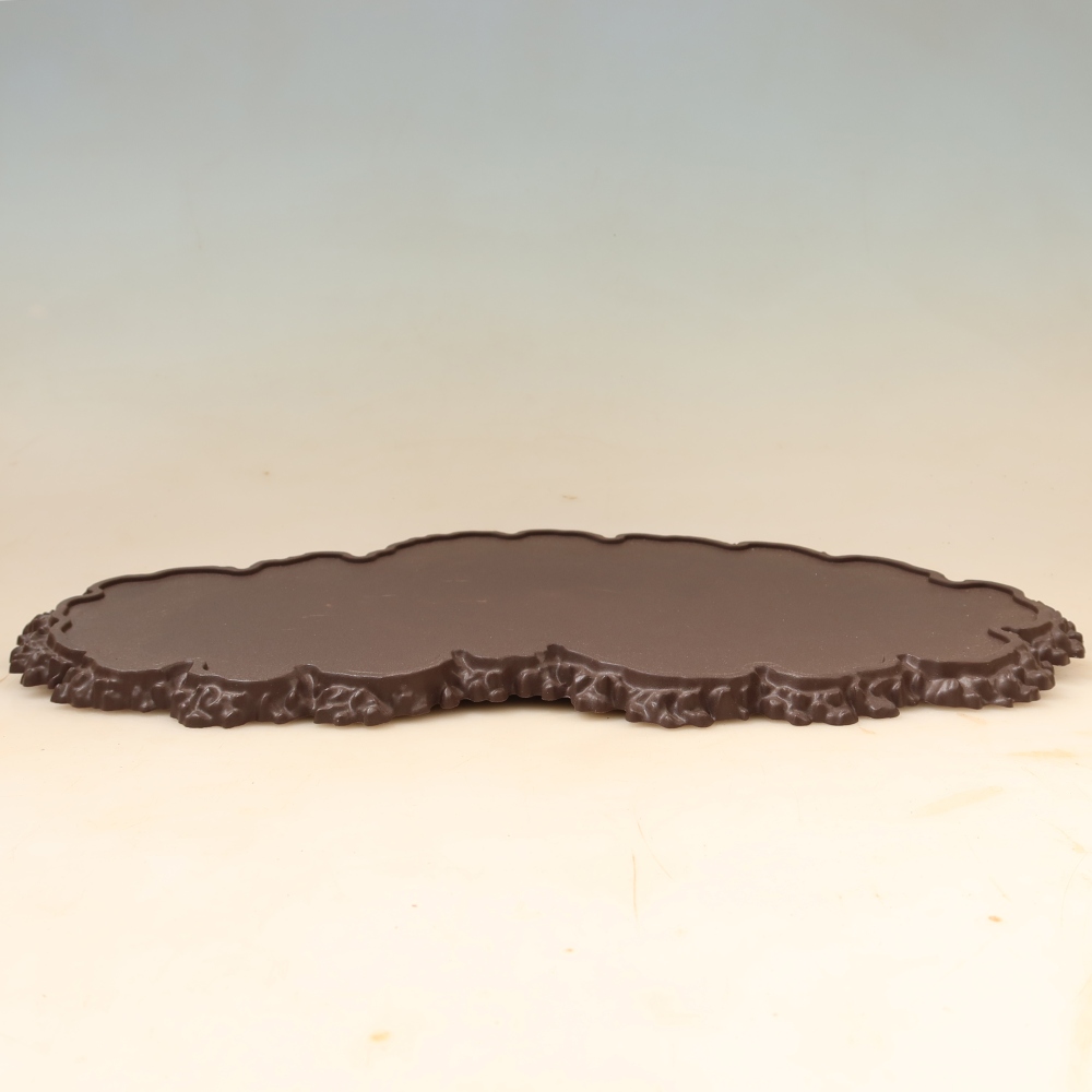Kunststof voetstuk voor bonsai, 43 x 25 x 1,5 cm, kleur: bruin