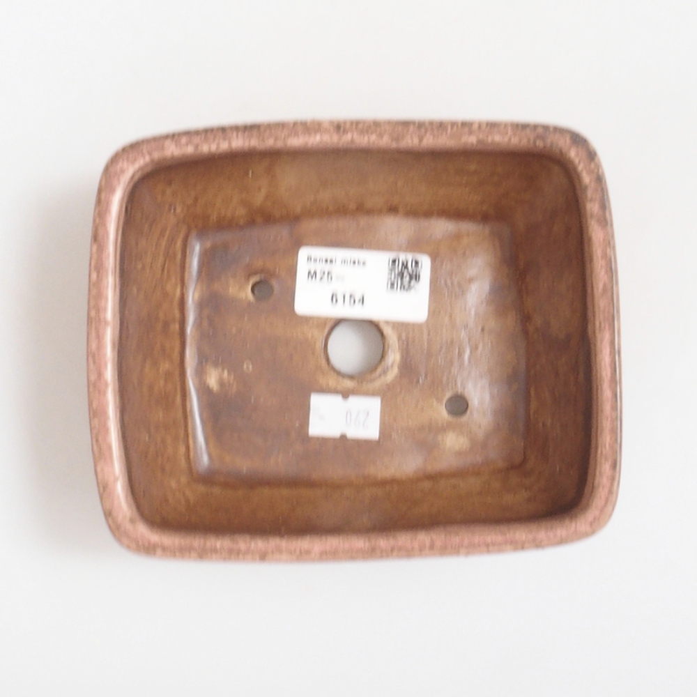 Bonsaischaal van keramiek 10 x 8,5 x 4 cm, bruin