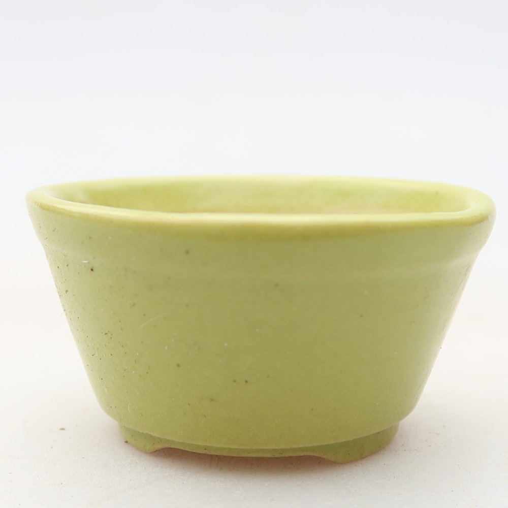 Bonsaischaaltje van keramiek 4,5 x 4,5 x 2,5 cm, groen