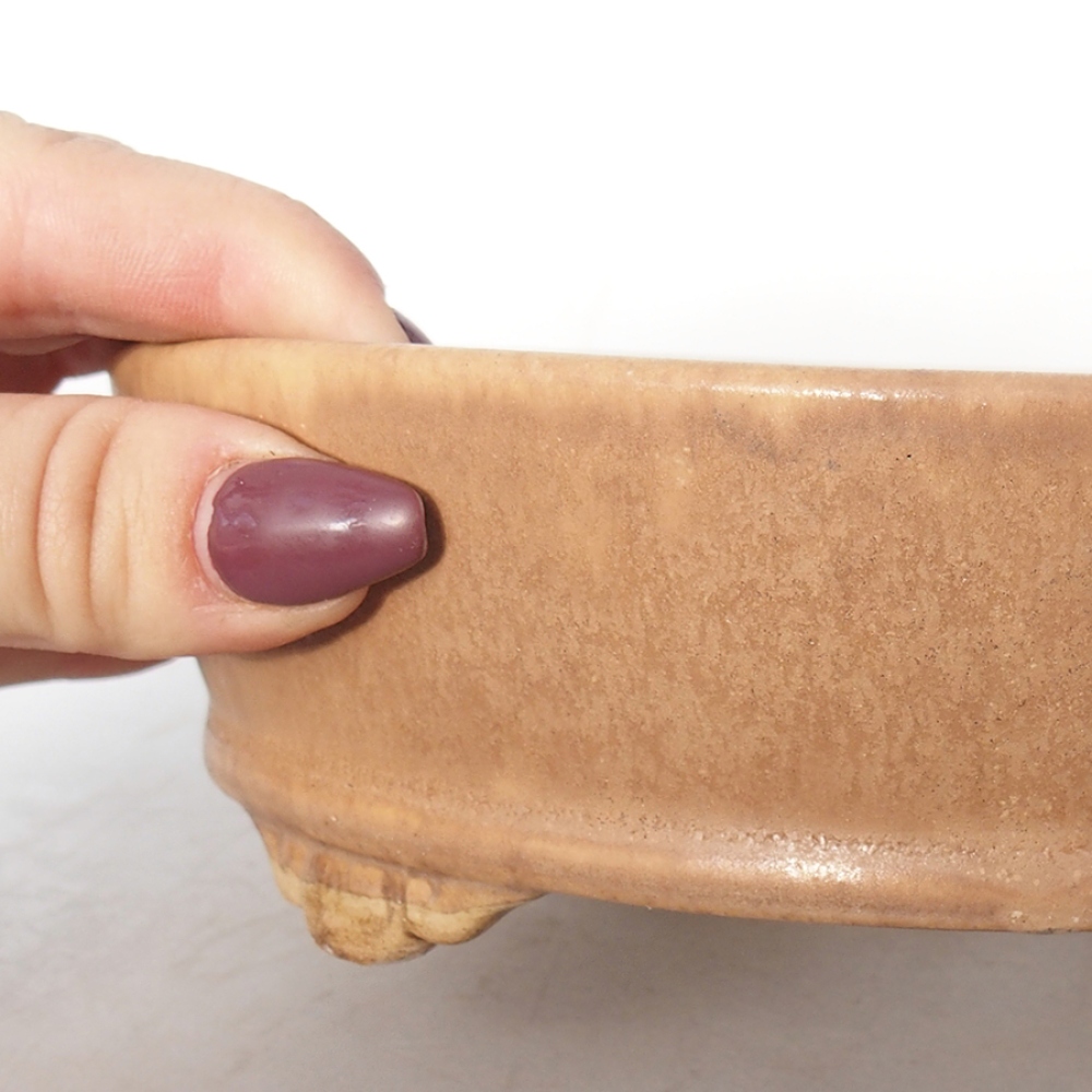 Bonsaischaal van keramiek 18 x 18 x 5 cm, roze