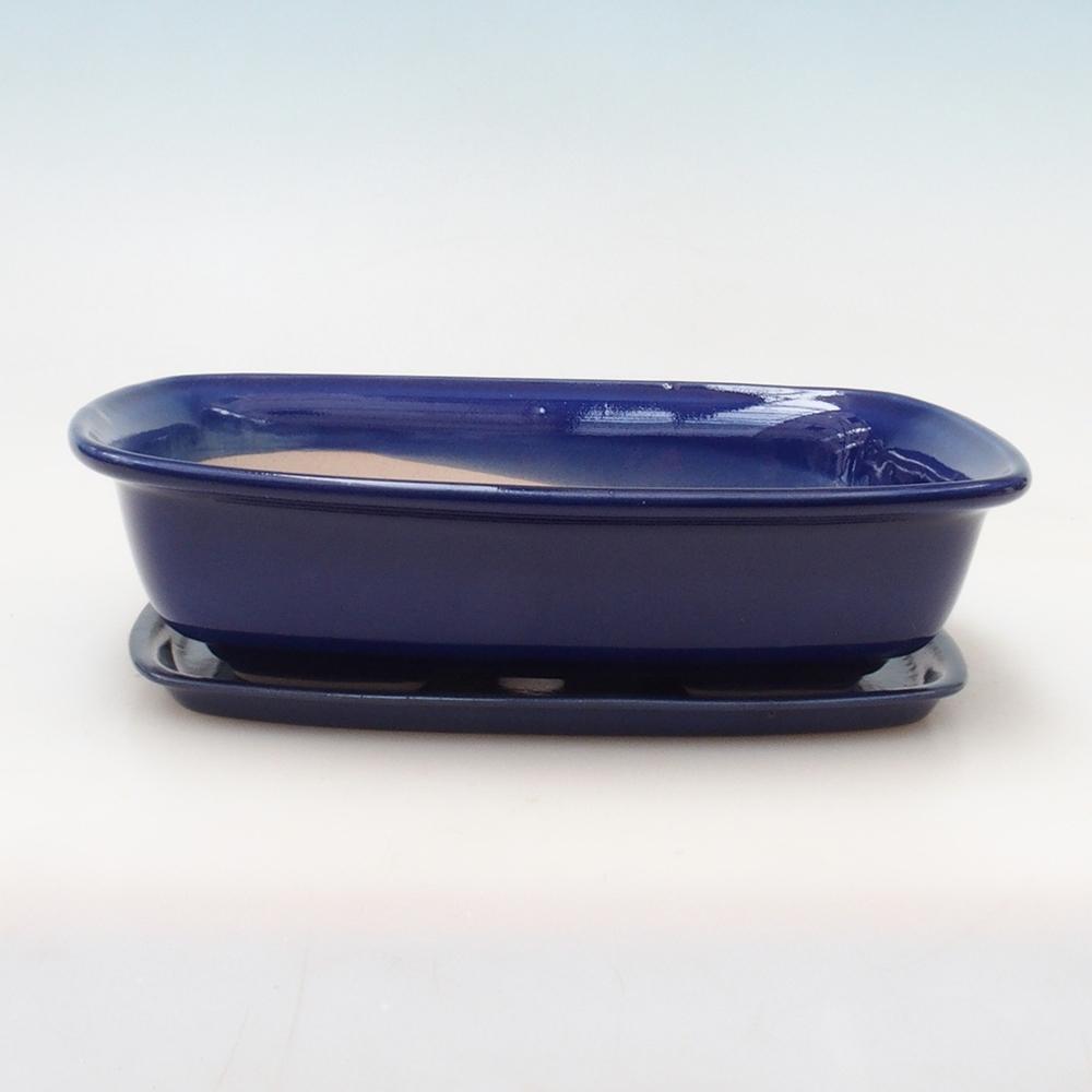 Bonsai kom + schotel H07 - 30 x 23 x 7,5 cm - blauw