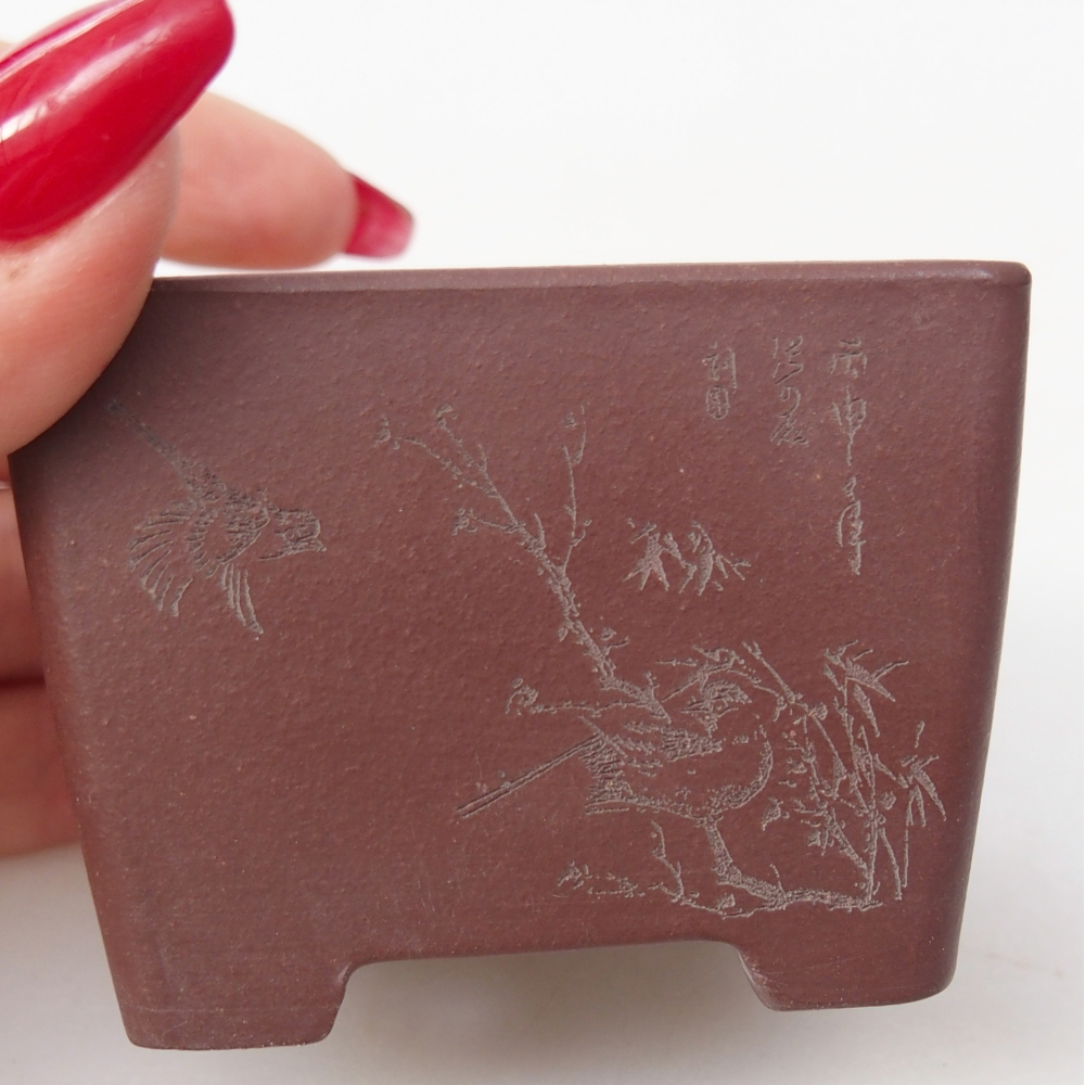 Mini bonsaischaal 6 x 6 x 4,5 cm, bruin